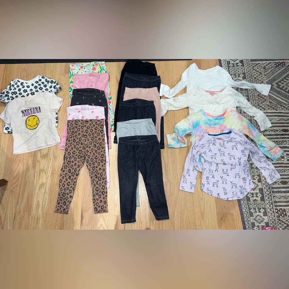 Cat & Jack 2T - Leggings, t shirts, long sleeves and two extra dresses